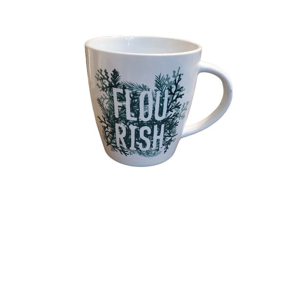 Starbucks FLOURISH Coffee Mug Evergreen Holiday Tree Christmas Winter 12 oz Cup - Picture 1 of 4